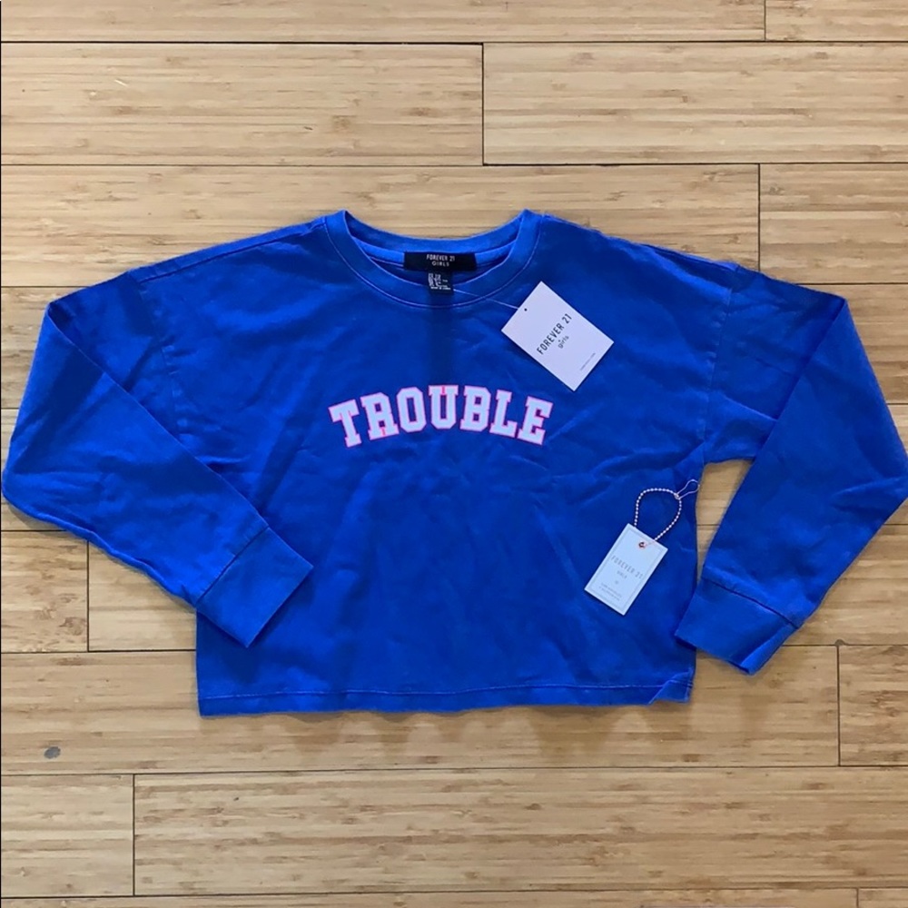 Forever 21 “Trouble” Crop Tee